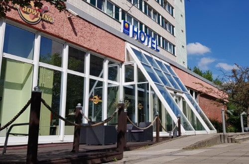 Main entrance at Comfort Hotel Lichtenberg in Berlin, Germany. Travel with World Lifetime Journeys