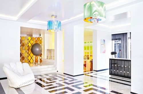 Reception area at Grecotel Pallas Athena in Greece. Travel with World Lifetime Journeys