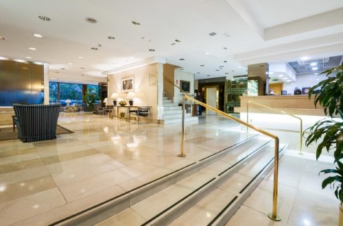 Reception area at Hotel Gran Versalles in Madrid, Spain. Travel with World Lifetime Journeys