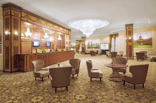 Reception area at Hotel Prince Park in Moscow, Russia. Travel with World Lifetime Journeys