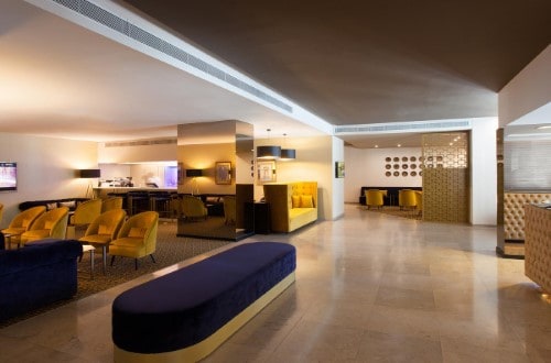 Reception area at Lutecia Smart Design Hotel in Lisbon, Portugal, Travel with World Lifetime Journeys