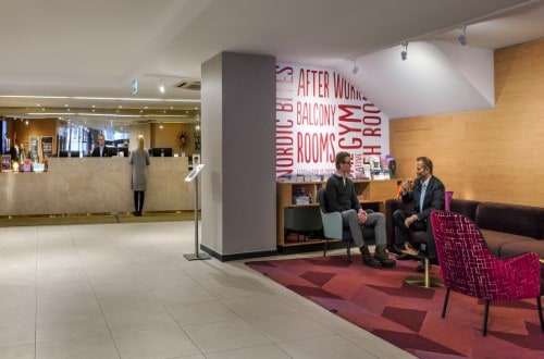 Reception area at Scandic Solli Hotel in Oslo, Norway. Travel with World LIfetime Journeys