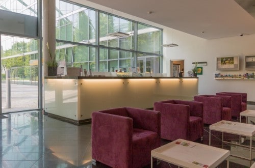 Reception area at Seminaris CampusHotel in Berlin, Germany. Travel with World Lifetime Journeys