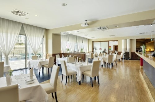 Restaurant at Austria Trend Hotel Ljubljana in Slovenia. Travel with World Lifetime Journeys