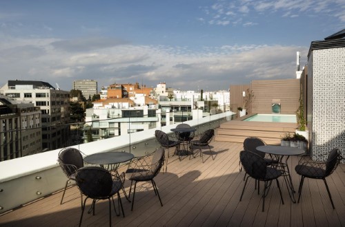 Roof terrace at Barceló Emperatriz in Madrid, Spain. Travel with World Lifetime Journeys