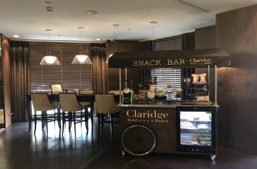 Snack bar at Claridge Hotel in Madrid, Spain. Travel with World Lifetime Journeys