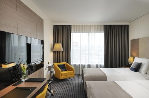 Twin room at Radisson Blu Plaza Hotel Ljubljana in Sovenia. Travel with World Lifetime Journeys