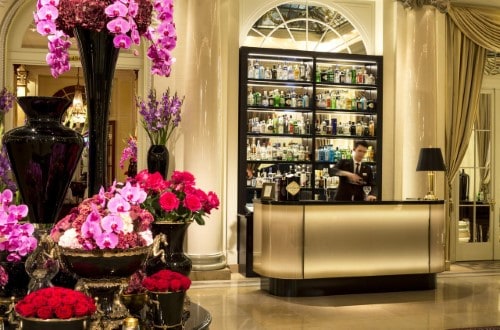 Bar area at Hotel Bellevue Palace in Bern, Switzerland. Travel with World Lifetime Journeys