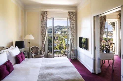 Deluxe junior suite at Hotel Bellevue Palace in Bern, Switzerland. Travel with World Lifetime Journeys