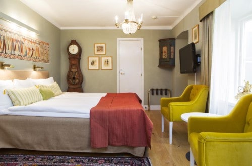 Double room at Lady Hamilton Hotel in Stockholm, Sweden. Travel with World Lifetime Journeys