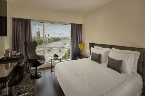 Double room at Plaza on the River in London, United Kingdom. Travel with World Lifetime Journeys