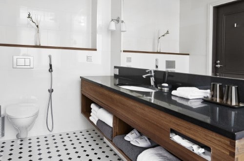 Ensuite bathroom at Hotel Haven in Helsinki, Finland. Travel with World Lifetime Journeys