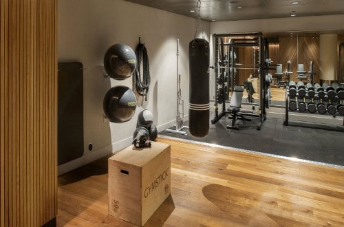 Gym room at At Six Hotel in Stockholm, Sweden. Travel with World Lifetime Journeys