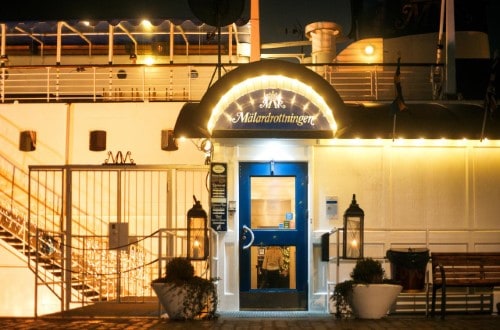 Main entrance at Malardrottningen Hotel in Stockholm, Sweden. Travel with World Lifetime Journeys