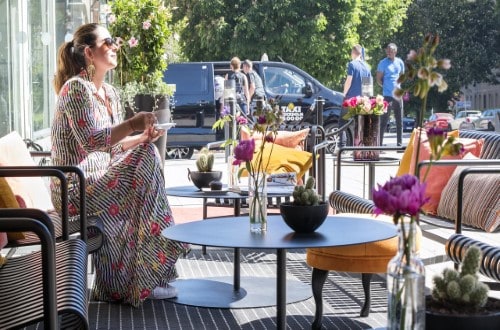 Outside terrace at Best Western Plus Time Hotel in Stockholm, Sweden. Travel with World Lifetime Journeys