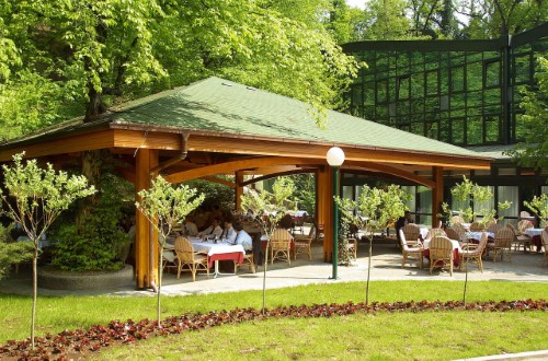 Outside terrace at Hotel AS in Zagreb, Croatia. Travel with World Lifetime Journeys