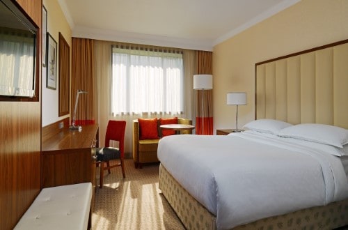 Queen deluxe room at Sheraton Zagreb Hotel in Croatia. Travel with World Lifetime Journeys