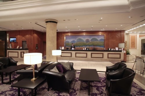 Reception area at Sheraton Zagreb Hotel in Croatia. Travel with World Lifetime Journeys