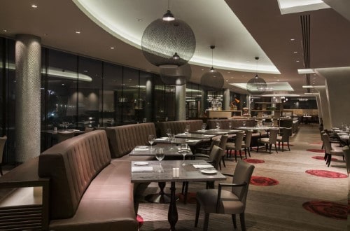 Restaurant at Hilton London Wembley in United Kingdom. Travel with World Lifetime Journeys