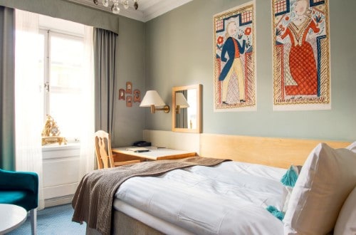 Single room at Lady Hamilton Hotel in Stockholm, Sweden. Travel with World Lifetime Journeys