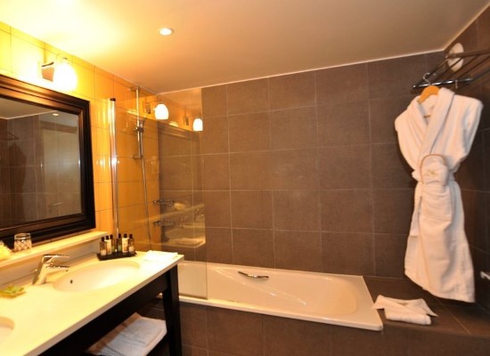 Bathroom at Peisey Vallandry Hotel French Alps. Travel with World Lifetime Journeys